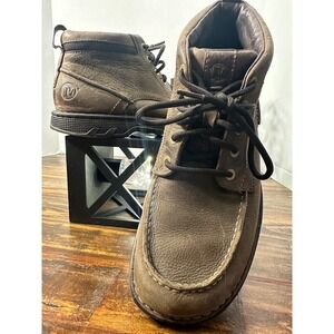 Merrell World Guide Dark Earth Mens Size 8 Leather Ankle‎ Boots